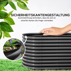 Metallinen korotettu istutusallas puutarhaan, galvanoitu teräs, 160 x 80 x 80 cm, 1005 l, tummanharmaa