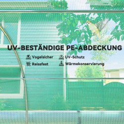 Tunnelikasvihuone varjoverkolla muovi ja galvanoitu teräs 6 x 3 x 2 m vihreä