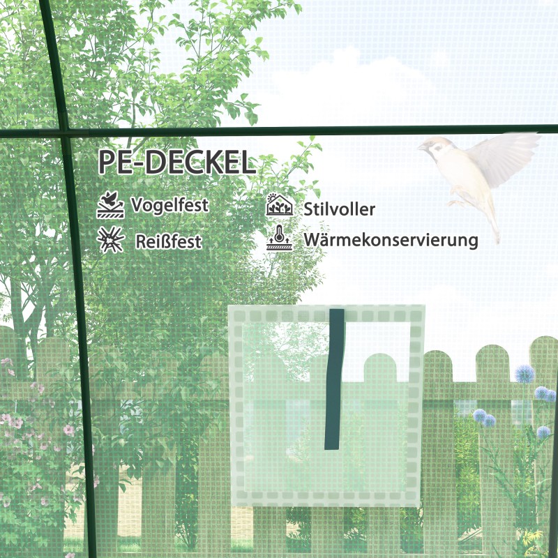 Kaarikasvihuone muovipeitteellä ja verkkoikkunoilla 180 x 180 x 200 cm vihreä