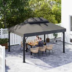 Paviljongin varaosakatos 3 x 4 m, polyesteri, UPF30+, kaksitasoinen, tummanharmaa