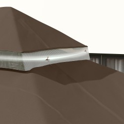 Puutarhapaviljongin kattokangas 3x4 m, 2-kerroksinen Oxford 600D, vedenpoistoaukot, kahvi