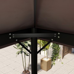 Puutarhapaviljongin kattokangas 3x4 m, 2-kerroksinen Oxford 600D, vedenpoistoaukot, kahvi