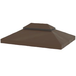 Puutarhapaviljongin kattokangas 3x4 m, 2-kerroksinen Oxford 600D, vedenpoistoaukot, kahvi