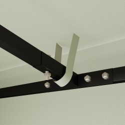 Paviljongin varakatto ulkokäyttöön 600D polyesteri 3 x 3 m vaaleanharmaa UPF30+