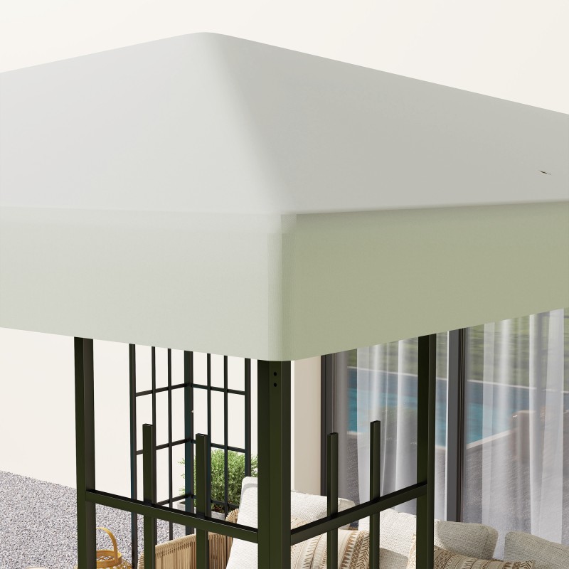 Paviljongin varakatto ulkokäyttöön 600D polyesteri 3 x 3 m vaaleanharmaa UPF30+