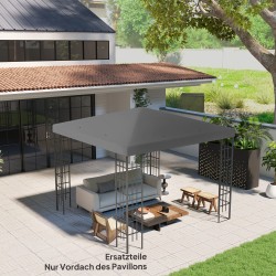 Paviljongin varakatto ulkokäyttöön 3 x 3 m 600D polyesteri tummanharmaa