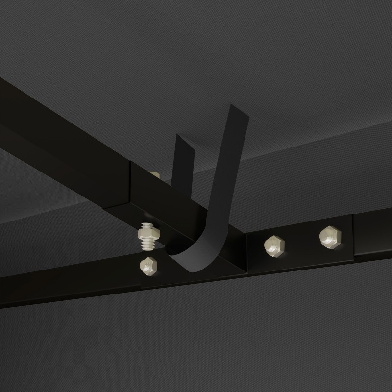 Paviljongin varakatto ulkokäyttöön 3 x 3 m 600D polyesteri tummanharmaa