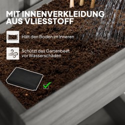 Seinään kiinnitettävä kukkalaatikkosetti ulkokäyttöön, massiivipuuta, 60 x 16 x 80 cm, harmaa