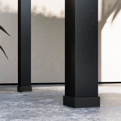 Korotettu viljelylaatikko kasvihuonekatteella 100 x 48 x 124 cm, 98 l, metalli/muovi, musta