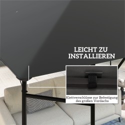 Paviljongin vaihtokatos 3 x 3 m, Oxford-kangas 370 g/m², UPF30+, harmaa