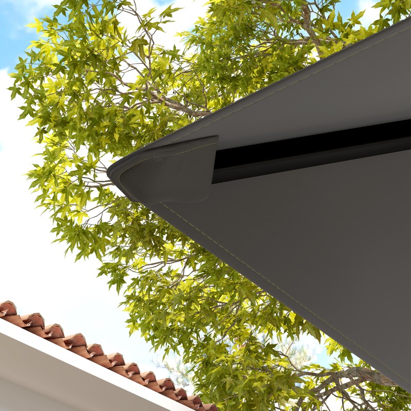 Paviljongin vaihtokatos 3 x 3 m, Oxford-kangas 370 g/m², UPF30+, harmaa