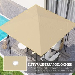 Paviljongin vaihtokate 3 x 3 m, Oxford-kangas 370 g/m², vedenhylkivä UPF30+, beige
