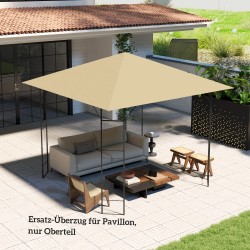 Paviljongin vaihtokate 3 x 3 m, Oxford-kangas 370 g/m², vedenhylkivä UPF30+, beige