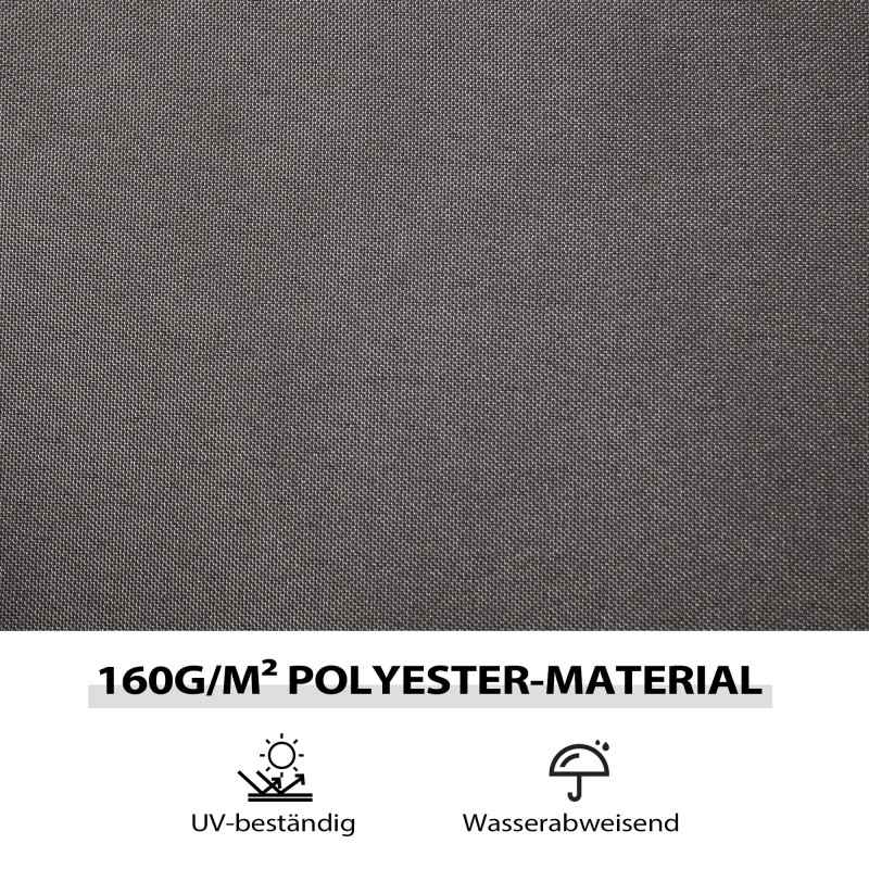 Paviljongin sivuverhot ulkokäyttöön, polyesteri, 3 x 4 m, 4 kpl, tummanharmaa