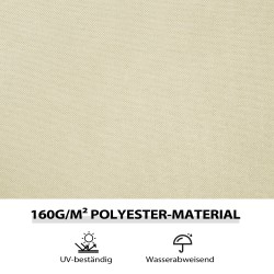 Puutarhateltan sivuseinät 3 x 3 m, 4 kpl, polyesteri, vetoketju, cremevalkoinen