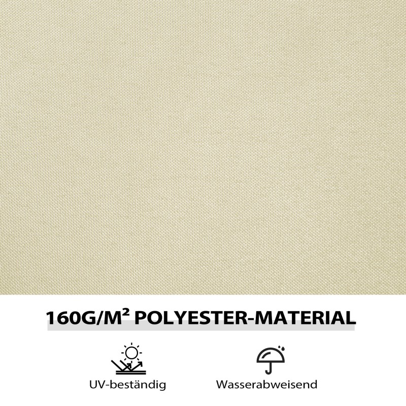 Puutarhateltan sivuseinät 3 x 3 m, 4 kpl, polyesteri, vetoketju, cremevalkoinen