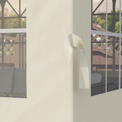 Puutarhateltan sivuseinät 3 x 3 m, 4 kpl, polyesteri, vetoketju, cremevalkoinen