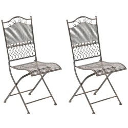 Nostalgiset taitettavat rautaiset puutarhatuolit antiikkipatinalla 2 kpl