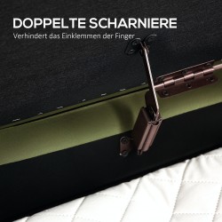 Säilytyspenkki samettimaisella kankaalla ja metallijaloilla, 108×44×43,5 cm, vihreä