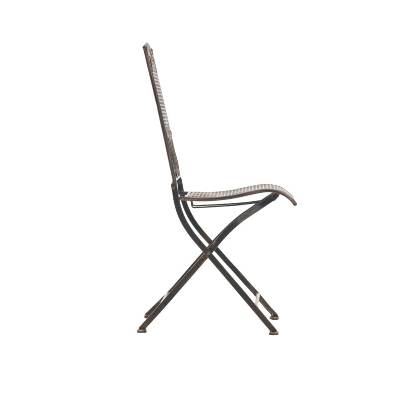 Nostalgiset taitettavat rautaiset puutarhatuolit antiikkipatinalla, 2 kpl