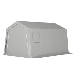 Puutarhan säilytysteltta polkupyörille ja työkaluille metalli PE 300 x 447 x 255 cm vaaleanharmaa