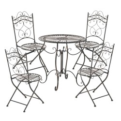 Nostalgiset taitettavat rautaiset puutarhatuolit antiikkipatinalla, 2 kpl