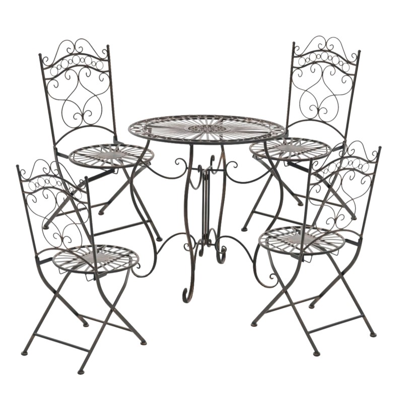 Nostalgiset taitettavat rautaiset puutarhatuolit antiikkipatinalla, 2 kpl