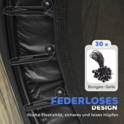 Lasten trampoliini turvaverkolla, jouseton, Ø140 cm, teräs ja muovi, max 50 kg, musta