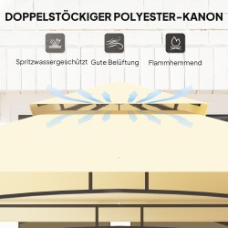 Grillikatos ulkokäyttöön LED-valaistuksella, teräs/polyesteri, 240 x 150 x 258 cm, beige