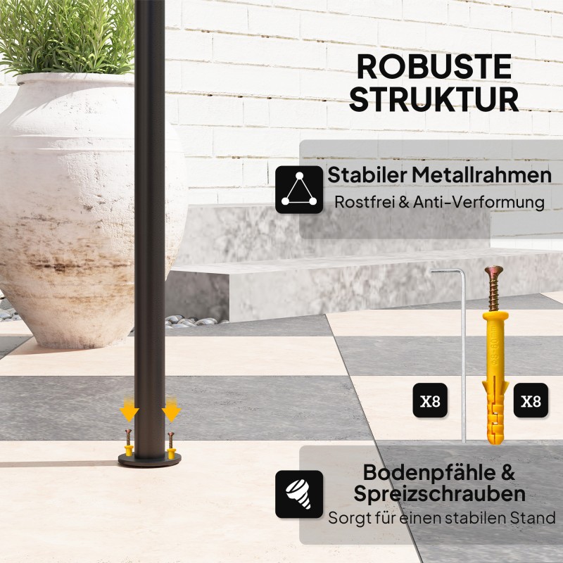 Grillikatos ulkokäyttöön LED-valaistuksella, teräs/polyesteri, 240 x 150 x 258 cm, beige