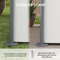 Puutarhapaviljonki kaksikerroksinen katto 4x3 m, 6 sivuverhoa, vettä hylkivä, kermanvalkoinen