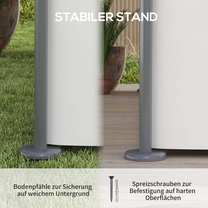 Puutarhapaviljonki kaksikerroksinen katto 4x3 m, 6 sivuverhoa, vettä hylkivä, kermanvalkoinen