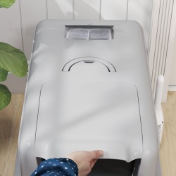 Kissanvessa ruostumattomasta teräksestä, suodatin ja lapio, kissoille max 6 kg, 40,5 x 60,5 x 41,5 cm, harmaa/hopea