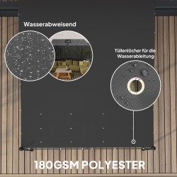 Seinään kiinnitettävä pergola terassille, metallirunko, 3 x 2,5 m, tummanharmaa
