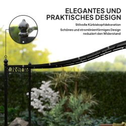 Seinään kiinnitettävä pergola terassille, metallirunko, 3 x 2,5 m, tummanharmaa