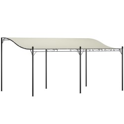 Pergola terassille metallirunko ja vedenpitävä katos 3 x 5 m cremevalkoinen