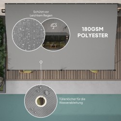 Seinään kiinnitettävä pergola metallirungolla 3 x 5 m, vedenpitävä katos, tummanharmaa