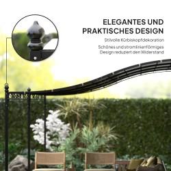 Seinään kiinnitettävä pergola metallirungolla 3 x 5 m, vedenpitävä katos, tummanharmaa