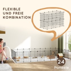 Pieneläinaitaus marsuille ja kaneille, modulaarinen teräspaneliaitaus 0,72 m², teräs, musta