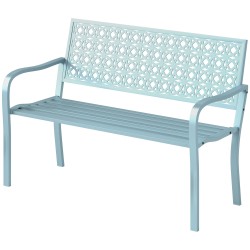 Kahden hengen terassipenkki ulkokäyttöön teräs 127 x 63 x 85 cm sininen