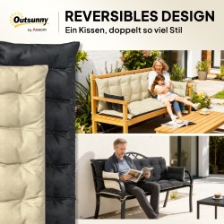 Ulkopenkin ja pihakeinun pehmustesarja polyesteri 180 x 110 x 8 cm beige–musta