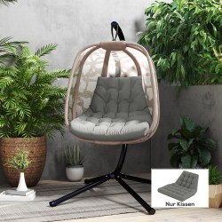 Ulkokäyttöön sopiva istuintyyny keinutuoliin ja riippukeinuun, polyesteri, 120 x 100 x 8 cm, harmaa