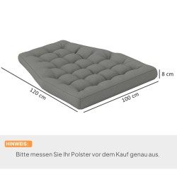 Ulkokäyttöön sopiva istuintyyny keinutuoliin ja riippukeinuun, polyesteri, 120 x 100 x 8 cm, harmaa