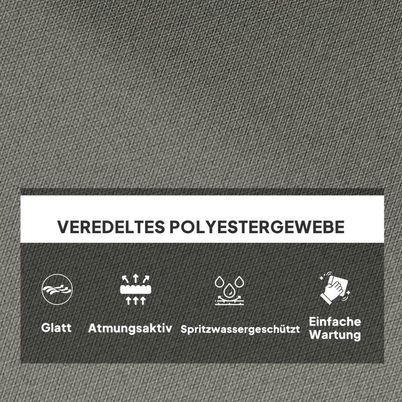 Ulkokäyttöön sopiva istuintyyny keinutuoliin ja riippukeinuun, polyesteri, 120 x 100 x 8 cm, harmaa