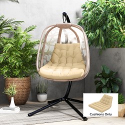 Ulkoistuinpehmuste riippukeinuun ja keinutuoliin 120 x 100 x 8 cm polyesteri beige