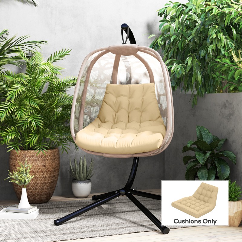 Ulkoistuinpehmuste riippukeinuun ja keinutuoliin 120 x 100 x 8 cm polyesteri beige