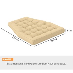 Ulkoistuinpehmuste riippukeinuun ja keinutuoliin 120 x 100 x 8 cm polyesteri beige