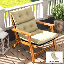 Istuin- ja selkätyyny tuoleihin 115 x 56 x 10 cm, paksu pehmuste, beige