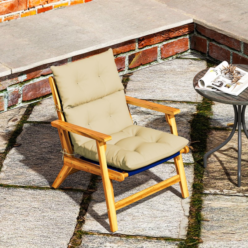 Istuin- ja selkätyyny tuoleihin 115 x 56 x 10 cm, paksu pehmuste, beige