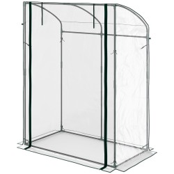 Kasviteltta kaarikatto teräsrunko 128 x 70 x 170 cm läpinäkyvä vihreä